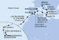 Itálie, Malta, Španělsko, Antigua a Barbuda, Svatý Vincenc a Grenadiny, Barbados, Martinik z Janova na lodi MSC World Asia