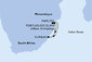 Jihoafrická republika, Mosambik z Durbanu na lodi MSC Armonia