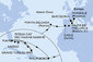 USA, Zámořské území Velké Británie, Bahamy, Svatý Martin, Portugalsko, Španělsko, Francie z Miami na lodi MSC Seashore
