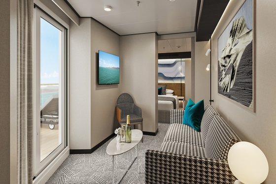 Apartmá s hlavní ložnicí a velkým balkonem na přídi (SK) - Norwegian Aura