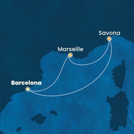 Španělsko, Francie, Itálie z Barcelony na lodi Costa Diadema