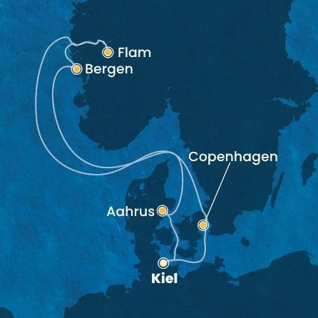 Německo, Dánsko, Norsko z Kielu na lodi Costa Diadema