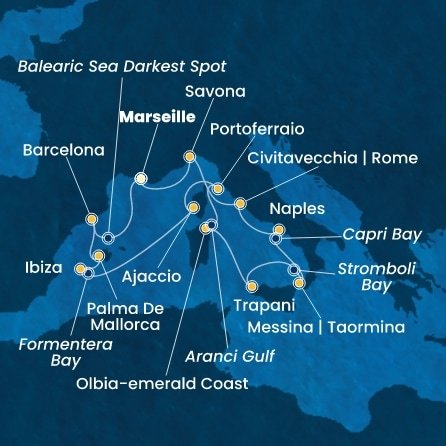 Francie, Itálie, Španělsko z Marseille na lodi Costa Favolosa