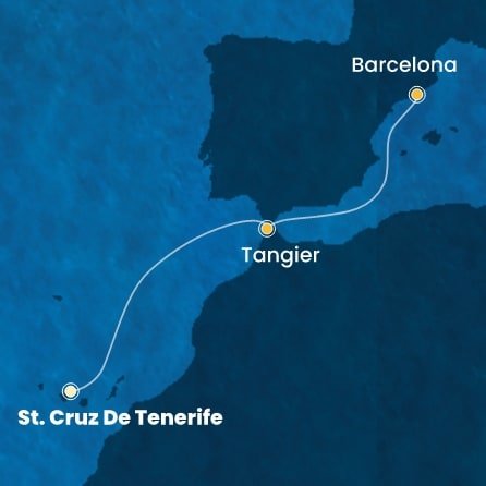 Španělsko, Maroko z Tenerife na lodi Costa Smeralda