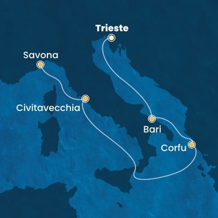Itálie, Řecko na lodi Costa Deliziosa