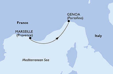 Francie, Itálie z Marseille na lodi MSC World Europa