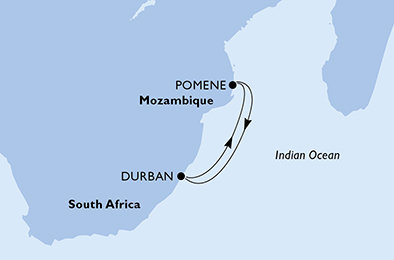 Jihoafrická republika z Durbanu na lodi MSC Opera