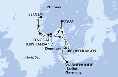 Německo, Norsko, Dánsko z Warnemünde na lodi MSC Magnifica