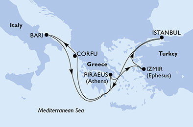 Turecko, Řecko, Itálie z Istanbulu na lodi MSC Orchestra