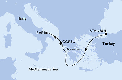 Turecko, Řecko, Itálie z Istanbulu na lodi MSC Lirica