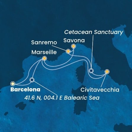 Španělsko, Francie, Itálie z Barcelony na lodi Costa Toscana