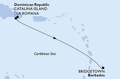 Dominikánská republika, Barbados z La Romany na lodi MSC Opera