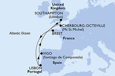 Po západních březích Evropy na MSC Meraviglia