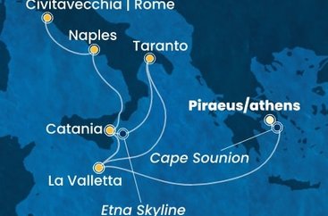Řecko, Malta, Itálie z Pirea na lodi Costa Serena