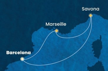 Španělsko, Francie, Itálie z Barcelony na lodi Costa Favolosa
