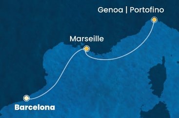 Španělsko, Francie, Itálie z Barcelony na lodi Costa Smeralda