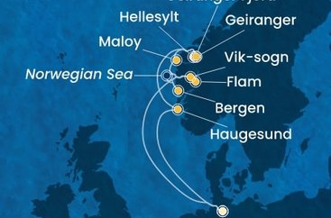 Německo, Norsko z Hamburku na lodi Costa Favolosa