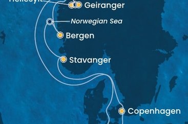 Německo, Dánsko, Norsko z Kielu na lodi Costa Diadema