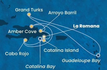 Dominikánská republika, Zámořské území Velké Británie z La Romany na lodi Costa Fascinosa