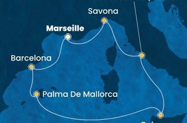 Francie, Španělsko, Itálie z Marseille na lodi Costa Toscana