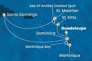 Guadeloupe, Svatý Kryštof a Nevis, Svatý Martin, Dominikánská republika, Dominika, Martinik z Pointe-à-Pitre na lodi Costa Favolosa