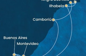 Brazílie, Argentina, Uruguay z Rio de Janeira na lodi Costa Serena
