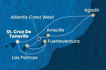 Španělsko, Maroko z Tenerife na lodi Costa Smeralda