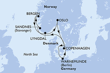 Německo, Norsko, Dánsko z Warnemünde na lodi MSC Magnifica