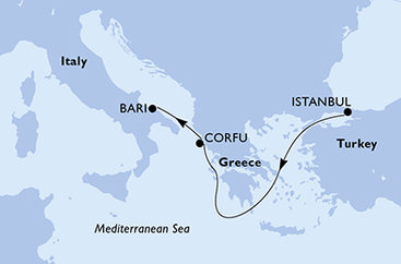 Turecko, Řecko, Itálie z Istanbulu na lodi MSC Lirica