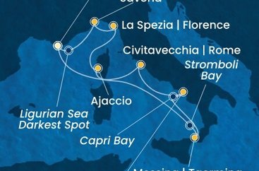 Francie, Itálie z Toulonu na lodi Costa Fascinosa